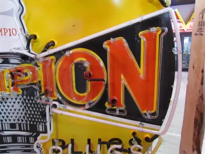New Champion Spark Plugs Single-Sided Porcelain Neon Sign 60 IN Diameter