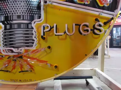 New Champion Spark Plugs Single-Sided Porcelain Neon Sign 60 IN Diameter