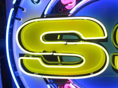 New Chevelle SS (Flashing) 454-LS6 Porcelain Neon Sign 70 IN Diameter