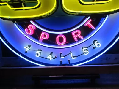 New Chevelle SS (Flashing) 454-LS6 Porcelain Neon Sign 70 IN Diameter