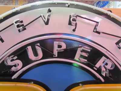 New Chevelle SS (Flashing) 454-LS6 Porcelain Neon Sign 70 IN Diameter