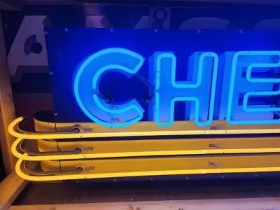 New Chevrolet Strip Porcelain Neon Sign w/Bullnose Ends 9 Feet W x 24"H