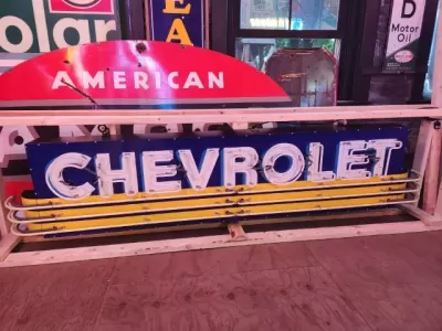 New Chevrolet Strip Porcelain Neon Sign w/Bullnose Ends 9 Feet W x 24"H