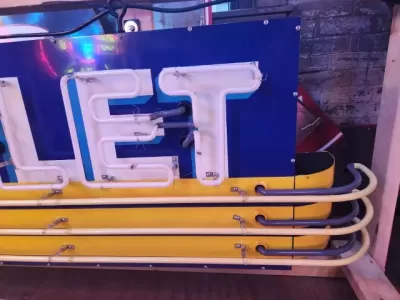 New Chevrolet Strip Porcelain Neon Sign w/Bullnose Ends 9 Feet W x 24"H