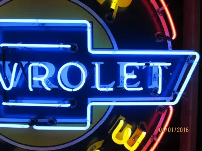 New Chevrolet Super Service Porcelain Neon Sign 54 IN W x 48 IN H