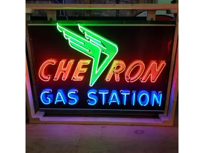 New Chevron Porcelain Neon Sign 60"W x 42"H