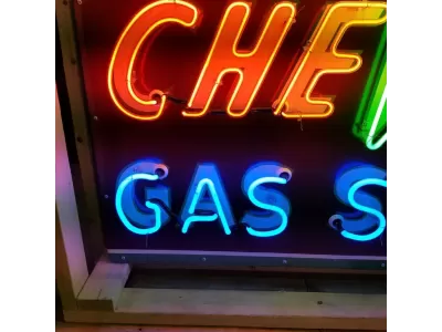 New Chevron Porcelain Neon Sign 60"W x 42"H
