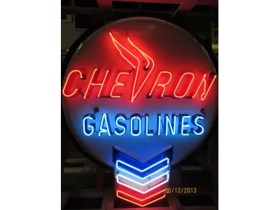 New Chevron Porcelain Neon Sign 48"W x 60"H
