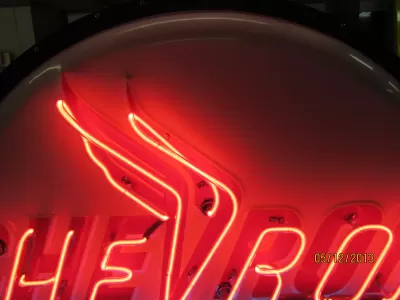 New Chevron Porcelain Neon Sign 48"W x 60"H