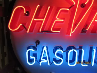 New Chevron Porcelain Neon Sign 48"W x 60"H