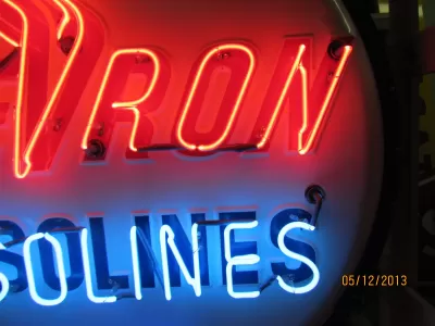 New Chevron Porcelain Neon Sign 48"W x 60"H