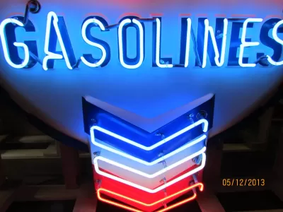 New Chevron Porcelain Neon Sign 48"W x 60"H
