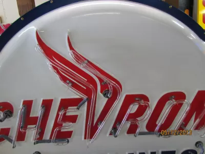 New Chevron Porcelain Neon Sign 48"W x 60"H