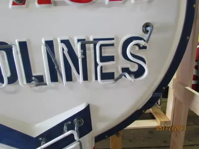 New Chevron Porcelain Neon Sign 48"W x 60"H