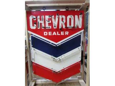 New Chevron Porcelain Neon Sign 39"W x 53"H