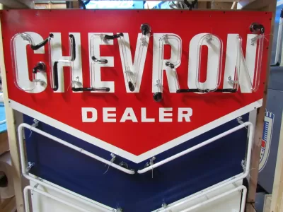 New Chevron Porcelain Neon Sign 39"W x 53"H