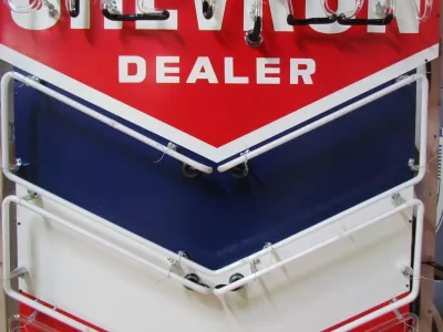 New Chevron Porcelain Neon Sign 39"W x 53"H