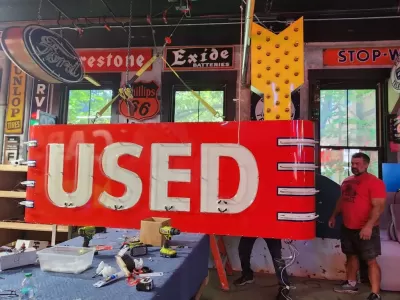 New Chevrolet Auto Sales Painted Neon Sign 13 FT W x 15 FT H