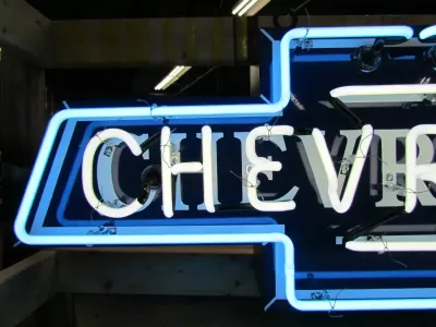 New Chevrolet Bowtie Single-Sided Porcelain Neon Sign 48"W x 16"H