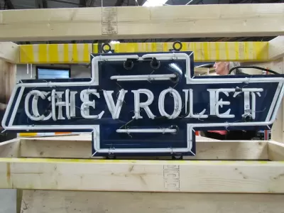 New Chevrolet Bowtie Single-Sided Porcelain Neon Sign 48"W x 16"H