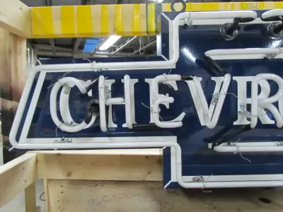 New Chevrolet Bowtie Single-Sided Porcelain Neon Sign 48"W x 16"H