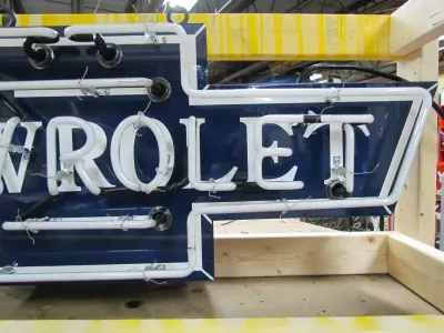 New Chevrolet Bowtie Single-Sided Porcelain Neon Sign 48"W x 16"H