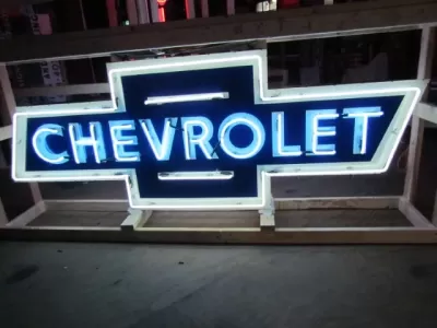 New Chevrolet Bowtie Porcelain Neon Sign - 108" W 39" H