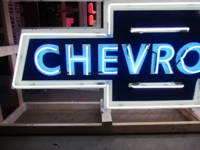 New Chevrolet Bowtie Porcelain Neon Sign - 108" W 39" H