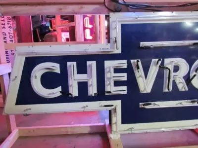 New Chevrolet Bowtie Porcelain Neon Sign - 108" W 39" H