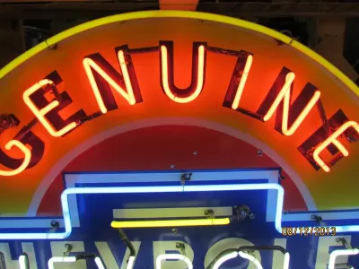 New Chevrolet Genuine Parts Porcelain Neon Sign 48" Diameter