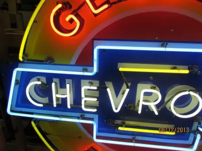New Chevrolet Genuine Parts Porcelain Neon Sign 48" Diameter