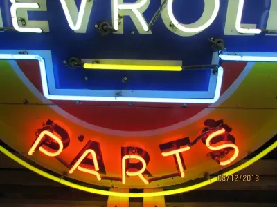 New Chevrolet Genuine Parts Porcelain Neon Sign 48" Diameter