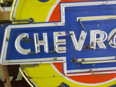 New Chevrolet Genuine Parts Porcelain Neon Sign 48" Diameter