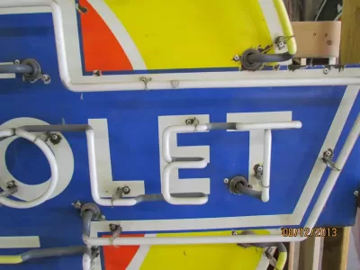 New Chevrolet Genuine Parts Porcelain Neon Sign 48" Diameter