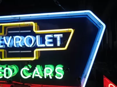 New Chevy "Save" Animated Porcelain Neon 72"W x 36"H