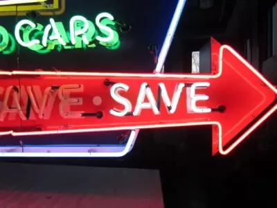 New Chevy "Save" Animated Porcelain Neon 72"W x 36"H