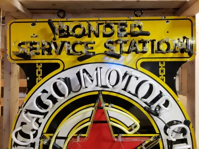 New Chicago/AAA Porcelain Neon Sign 36"W x 43"H