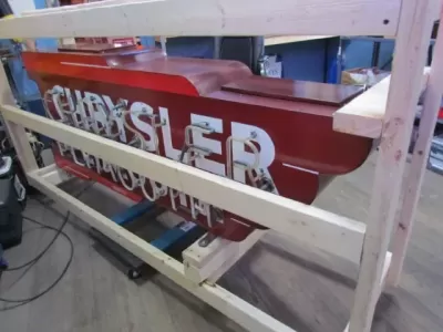 New Chrysler Plymouth Double-Sided Porcelain Neon Sign 77"W x 29"H