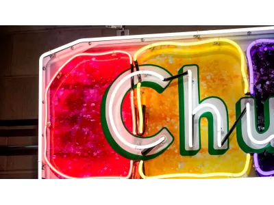 New Chuckles Candy Wrapper Painted Neon Sign 79 IN W x 26 IN H