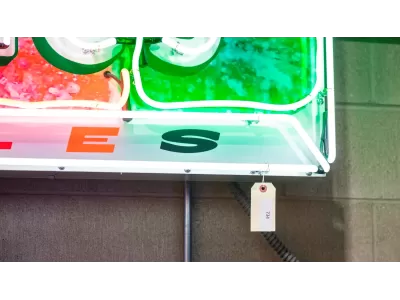 New Chuckles Candy Wrapper Painted Neon Sign 79 IN W x 26 IN H