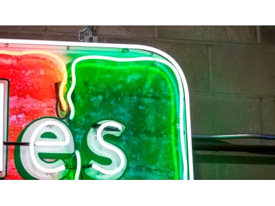 New Chuckles Candy Wrapper Painted Neon Sign 79 IN W x 26 IN H