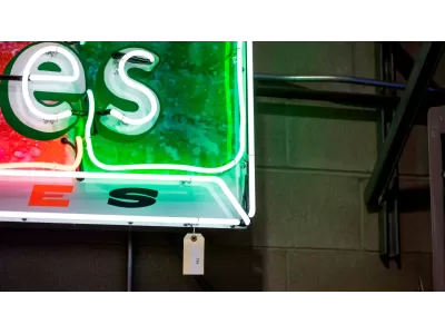 New Chuckles Candy Wrapper Painted Neon Sign 79 IN W x 26 IN H