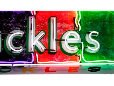 New Chuckles Candy Wrapper Painted Neon Sign 79 IN W x 26 IN H