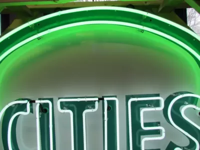 Original Cities Service Porcelain Neon Sign 72" Diameter