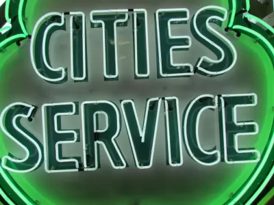 Original Cities Service Porcelain Neon Sign 72" Diameter