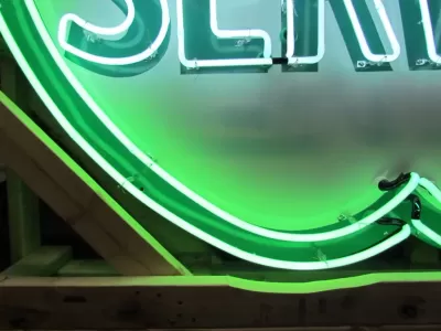 Original Cities Service Porcelain Neon Sign 72" Diameter