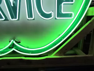 Original Cities Service Porcelain Neon Sign 72" Diameter