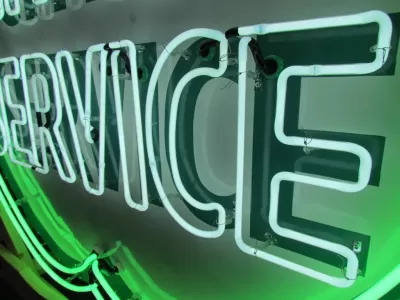 Original Cities Service Porcelain Neon Sign 72" Diameter