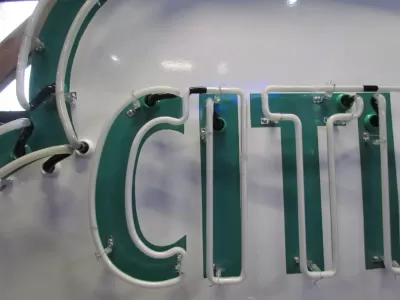 Original Cities Service Porcelain Neon Sign 72" Diameter