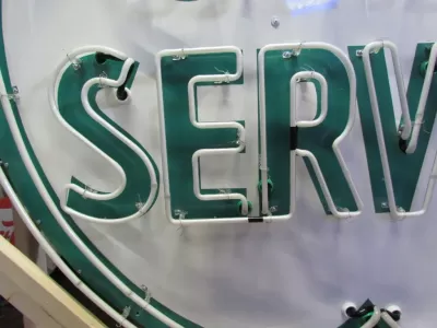 Original Cities Service Porcelain Neon Sign 72" Diameter